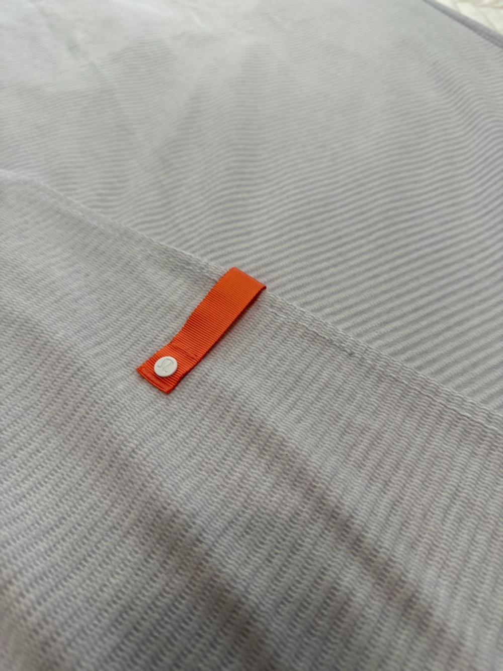 lululemon athletica Light Gray Scarf with Orange Tab perfect for Yoga